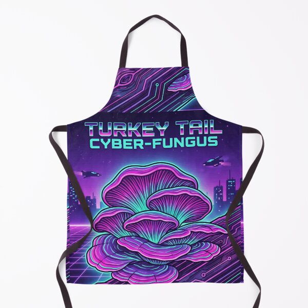Item preview, Turkey Tail Cyber-Fungus Synthwave Retro Poster designed and sold by IriArt-Designs.