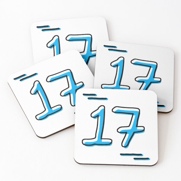 Item preview, Number 17 - Bold Blue Artistic Numeral Design designed and sold by Dyche Studio.
