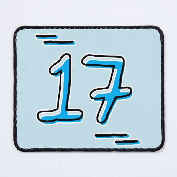 Item preview, Number 17 - Bold Blue Artistic Numeral Design designed and sold by Dyche Studio.