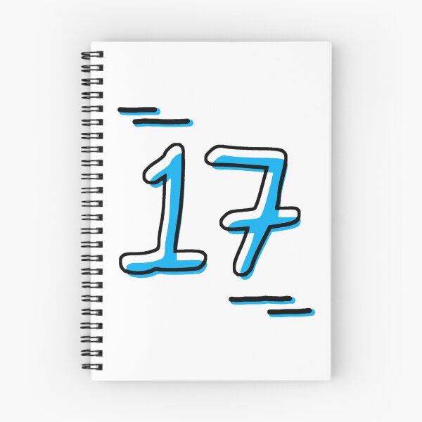 Item preview, Number 17 - Bold Blue Artistic Numeral Design designed and sold by Dyche Studio.