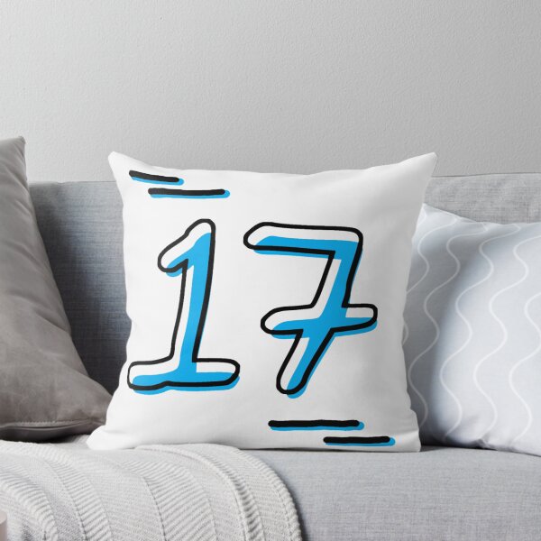 Item preview, Number 17 - Bold Blue Artistic Numeral Design designed and sold by Dyche Studio.