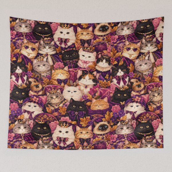 Item preview, Cute Cat Wonderland – Colorful Nordic Tropical & Rainbow Cat Pattern designed and sold by Aramdesing.