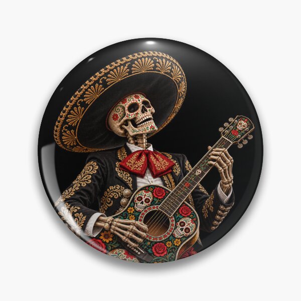 Artikelvorschau, Tag der Toten Mariachi – Skelettgitarrist entworfen und verkauft von Kevin Shearer.