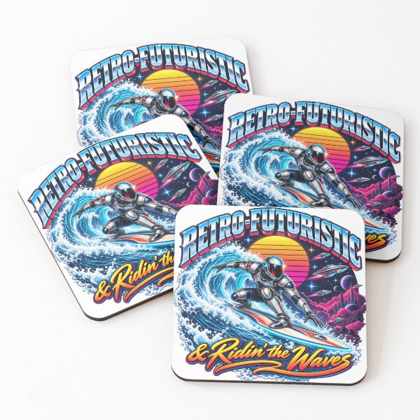 Item preview, Retro Futuristic Space Surfer Waves designed and sold by Dresut.