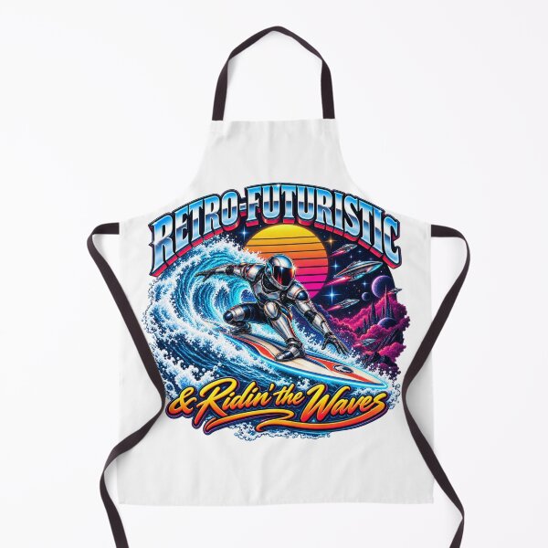 Item preview, Retro Futuristic Space Surfer Waves designed and sold by Dresut.