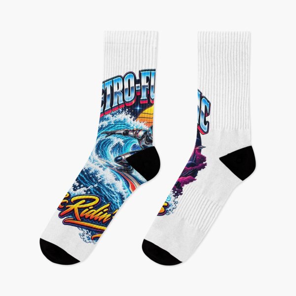 Item preview, Retro Futuristic Space Surfer Waves designed and sold by Dresut.