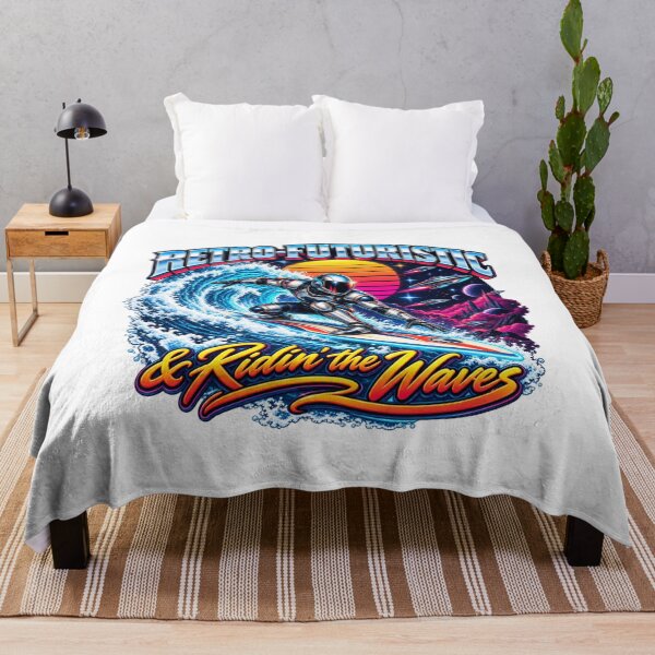 Item preview, Retro Futuristic Space Surfer Waves designed and sold by Dresut.