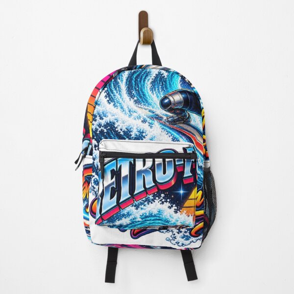 Item preview, Retro Futuristic Space Surfer Waves designed and sold by Dresut.