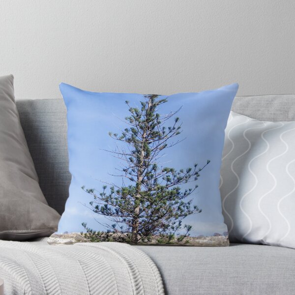Item preview, Solitary Pine Tree Against Clear Blue Sky Over Rocky Mediterranean Hillside Landscape designed and sold by Nmallia.