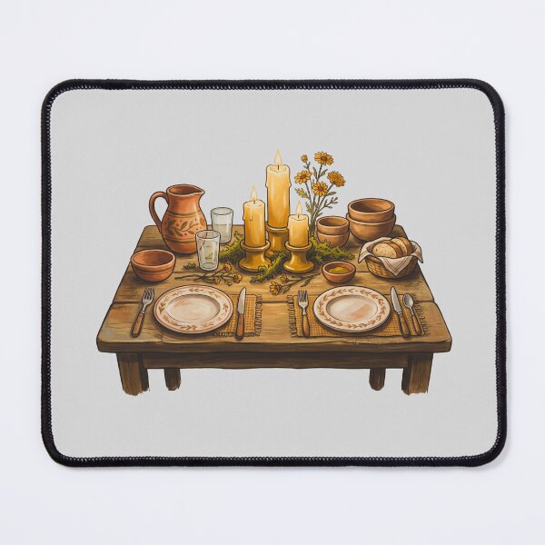 Item preview, Rustic Candlelit Autumn Dinner Table Art designed and sold by hattie's.