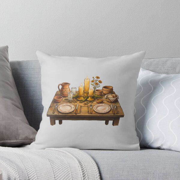 Item preview, Rustic Candlelit Autumn Dinner Table Art designed and sold by hattie's.