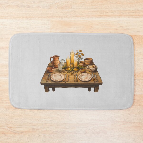 Item preview, Rustic Candlelit Autumn Dinner Table Art designed and sold by hattie's.