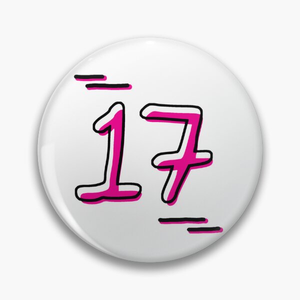 Item preview, Number 17 - Bold Pink Artistic Numeral Design designed and sold by Dyche Studio.
