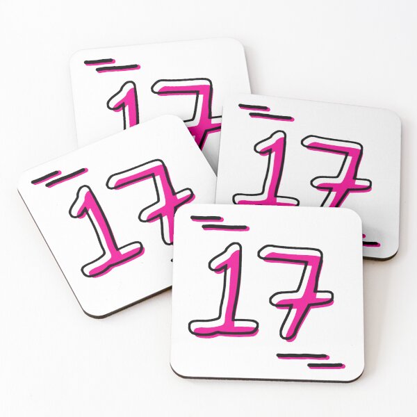 Item preview, Number 17 - Bold Pink Artistic Numeral Design designed and sold by Dyche Studio.