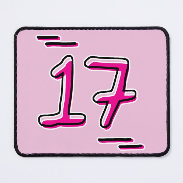 Item preview, Number 17 - Bold Pink Artistic Numeral Design designed and sold by Dyche Studio.