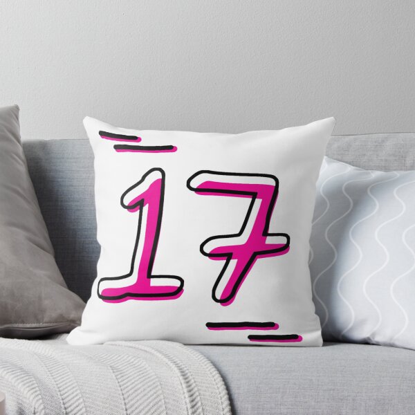 Item preview, Number 17 - Bold Pink Artistic Numeral Design designed and sold by Dyche Studio.