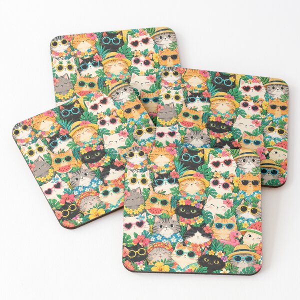 Item preview, Colorful Nordic Tropical & Rainbow Cat Pattern designed and sold by Aramdesing.