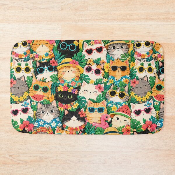 Item preview, Colorful Nordic Tropical & Rainbow Cat Pattern designed and sold by Aramdesing.