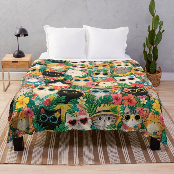 Item preview, Colorful Nordic Tropical & Rainbow Cat Pattern designed and sold by Aramdesing.