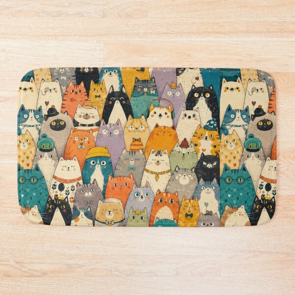 Item preview, Colorful Nordic Tropical & Rainbow Cat Pattern designed and sold by Aramdesing.