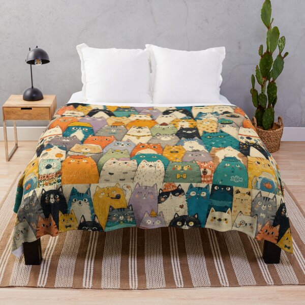 Item preview, Colorful Nordic Tropical & Rainbow Cat Pattern designed and sold by Aramdesing.