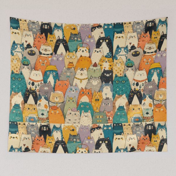 Item preview, Colorful Nordic Tropical & Rainbow Cat Pattern designed and sold by Aramdesing.