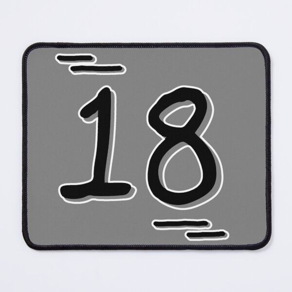 Item preview, Number 18 - Bold Black Artistic Numeral Design designed and sold by Dyche Studio.