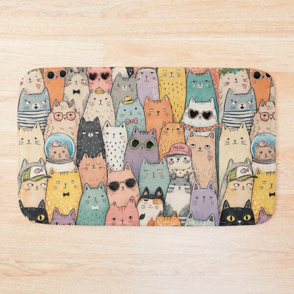 Item preview, Colorful Nordic Tropical & Rainbow Cat Pattern designed and sold by Aramdesing.