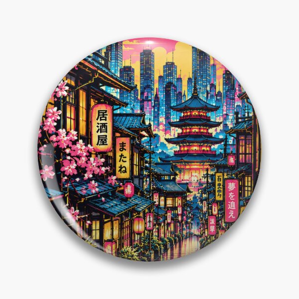 Item preview, Tokyo Japan Neon City Cherry Blossom Poster designed and sold by NordenPosters.