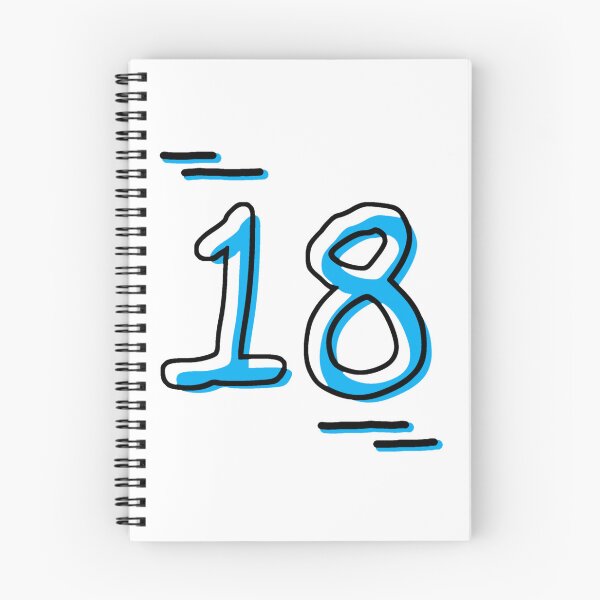 Item preview, Number 18 - Bold Blue Artistic Numeral Design designed and sold by Dyche Studio.