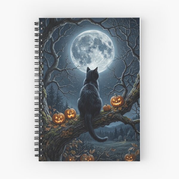 Item preview, Black Cat Tree Branch Full Moon Halloween designed and sold by Mindworx21.