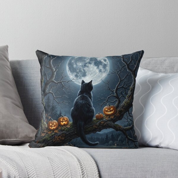 Item preview, Black Cat Tree Branch Full Moon Halloween designed and sold by Mindworx21.
