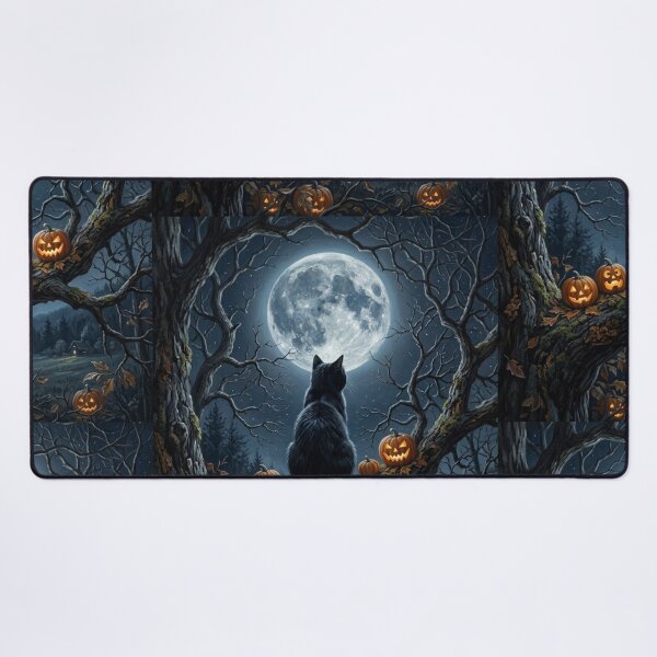 Item preview, Black Cat Tree Branch Full Moon Halloween designed and sold by Mindworx21.