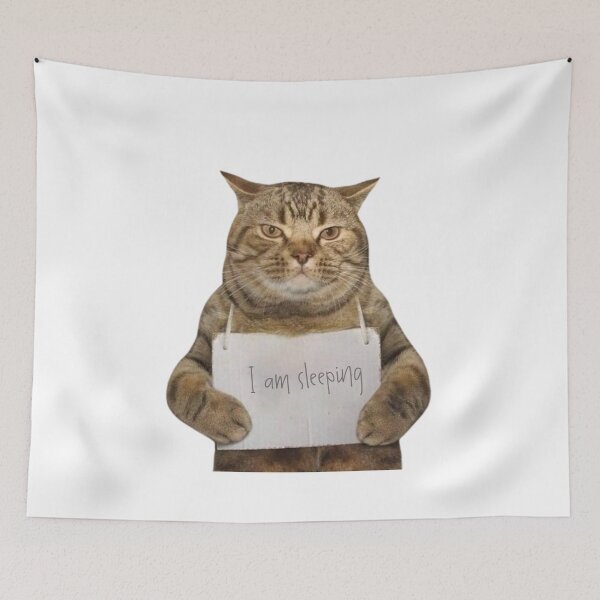 Item preview, I Am Sleeping Funny Cat Sleepy Cat Meme Humor Design designed and sold by selvashop.