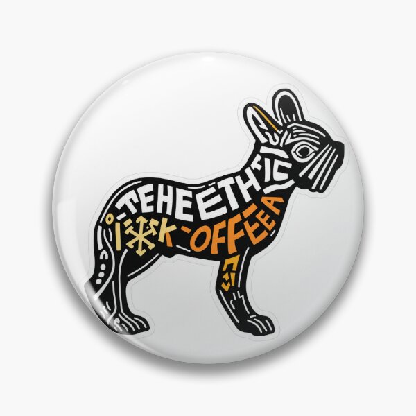 Item preview, French Bulldog Coffee Lover Sticker | Bold Typography Dog Art designed and sold by RobertArt08.