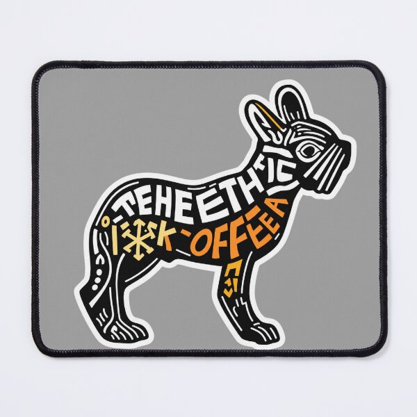 Item preview, French Bulldog Coffee Lover Sticker | Bold Typography Dog Art designed and sold by RobertArt08.