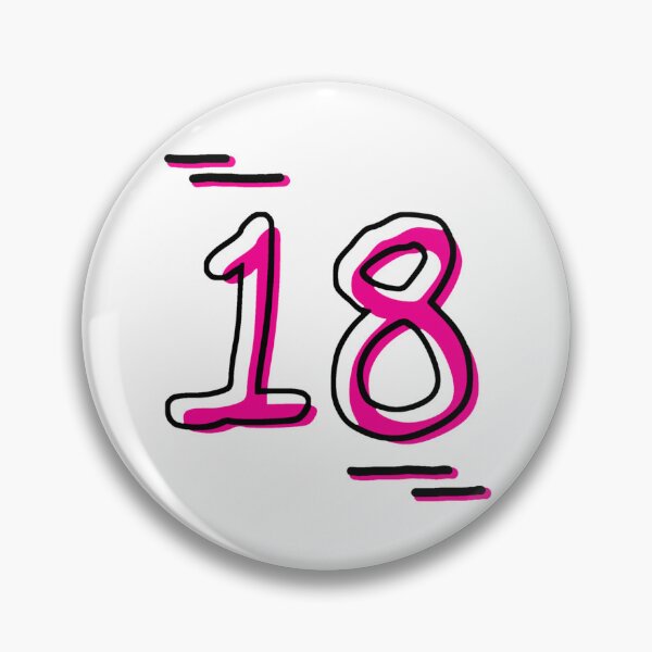 Item preview, Number 18 - Bold Pink Artistic Numeral Design designed and sold by Dyche Studio.