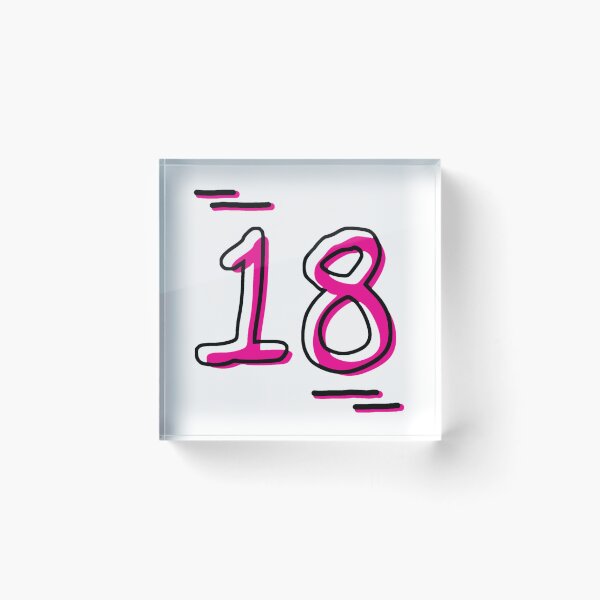 Item preview, Number 18 - Bold Pink Artistic Numeral Design designed and sold by Dyche Studio.