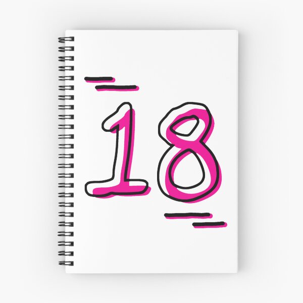 Item preview, Number 18 - Bold Pink Artistic Numeral Design designed and sold by Dyche Studio.