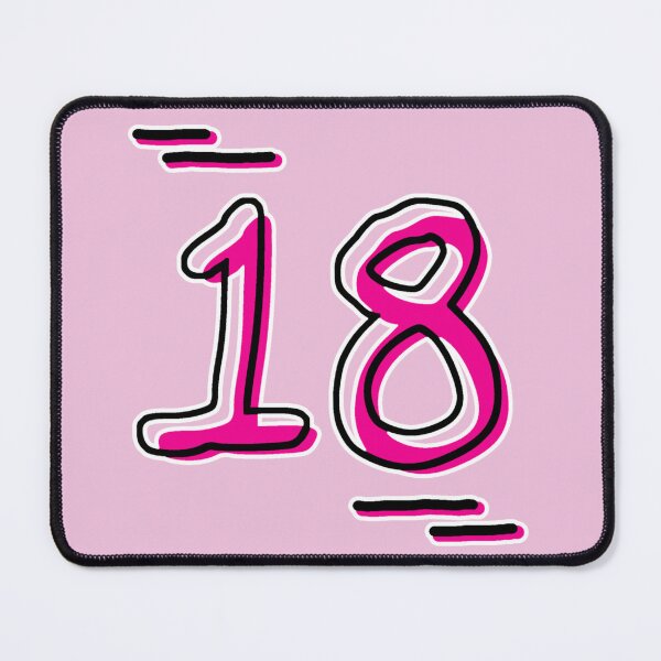 Item preview, Number 18 - Bold Pink Artistic Numeral Design designed and sold by Dyche Studio.