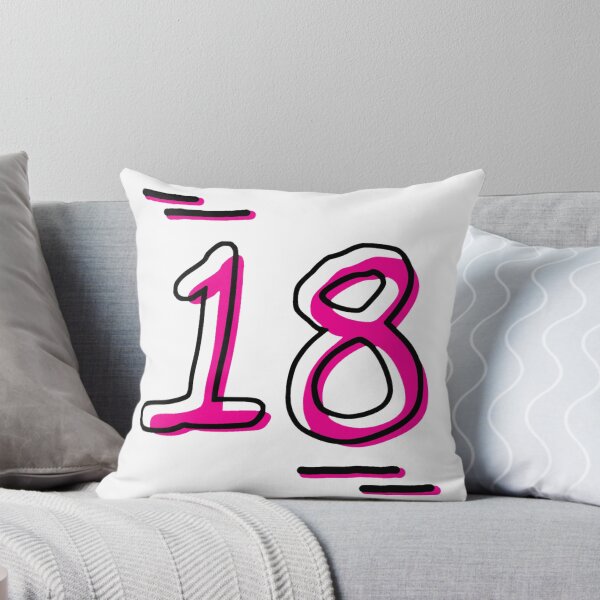 Item preview, Number 18 - Bold Pink Artistic Numeral Design designed and sold by Dyche Studio.