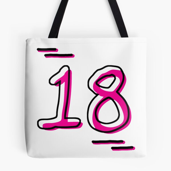 Item preview, Number 18 - Bold Pink Artistic Numeral Design designed and sold by Dyche Studio.