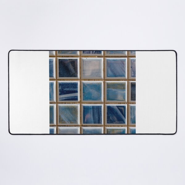 Item preview, Blue Ceramic Mosaic Tile Wall Closeup With Square Grout Pattern and Glossy Texture designed and sold by Nmallia.