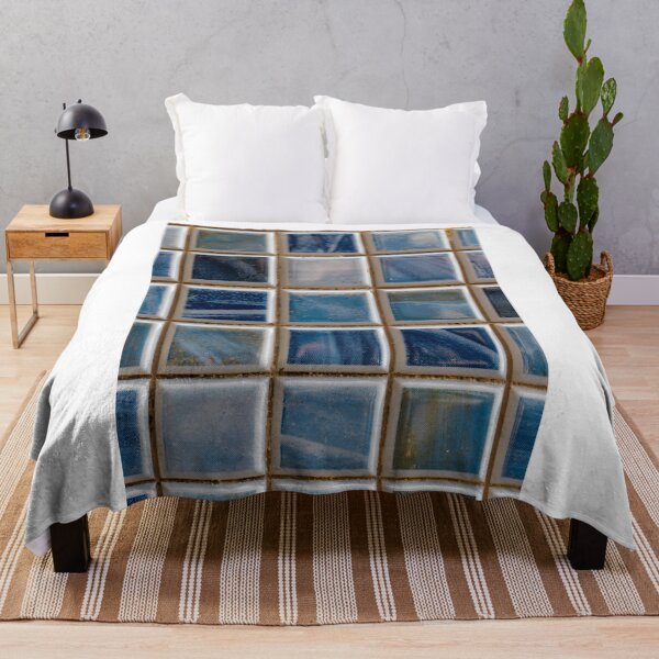 Item preview, Blue Ceramic Mosaic Tile Wall Closeup With Square Grout Pattern and Glossy Texture designed and sold by Nmallia.