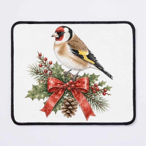 Item preview, Goldfinch Christmas Holly - Festive Winter Bird designed and sold by JessArty ⭐⭐⭐⭐⭐.