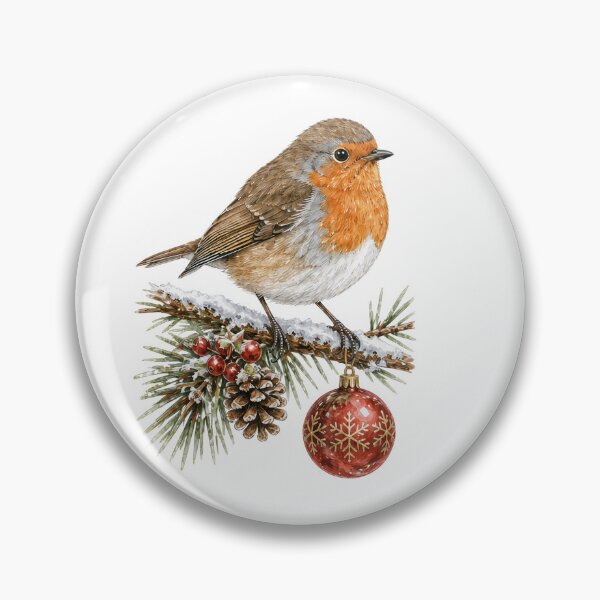 Item preview, Christmas Robin and Holly - Vintage Winter Bird designed and sold by JessArty ⭐⭐⭐⭐⭐.