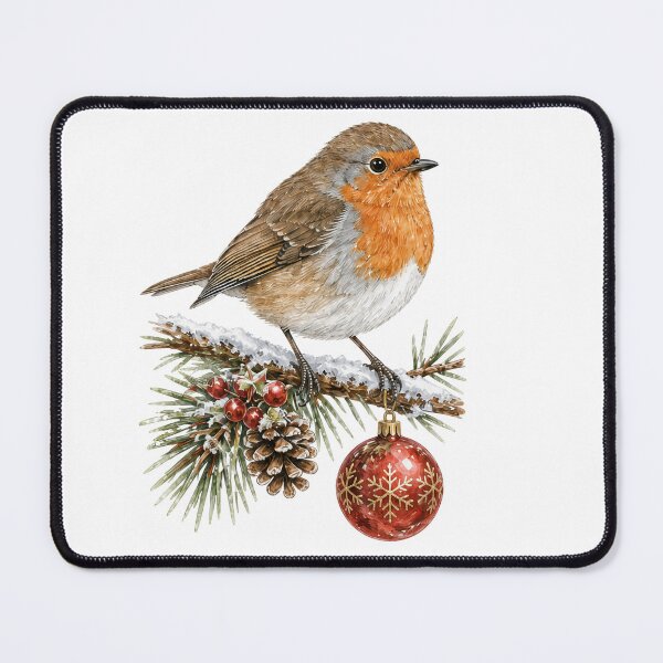 Item preview, Christmas Robin and Holly - Vintage Winter Bird designed and sold by JessArty ⭐⭐⭐⭐⭐.