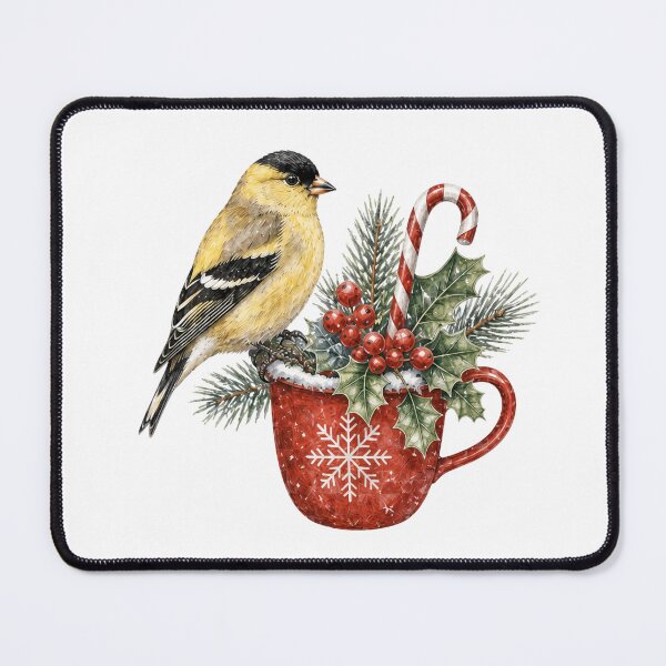 Item preview, Goldfinch Christmas - Vintage Holiday Bird designed and sold by JessArty ⭐⭐⭐⭐⭐.