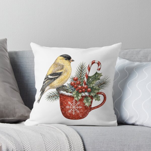 Item preview, Goldfinch Christmas - Vintage Holiday Bird designed and sold by JessArty.