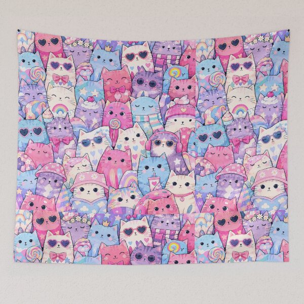 Item preview, Colorful Nordic Tropical Cat Pattern designed and sold by Aramdesing.